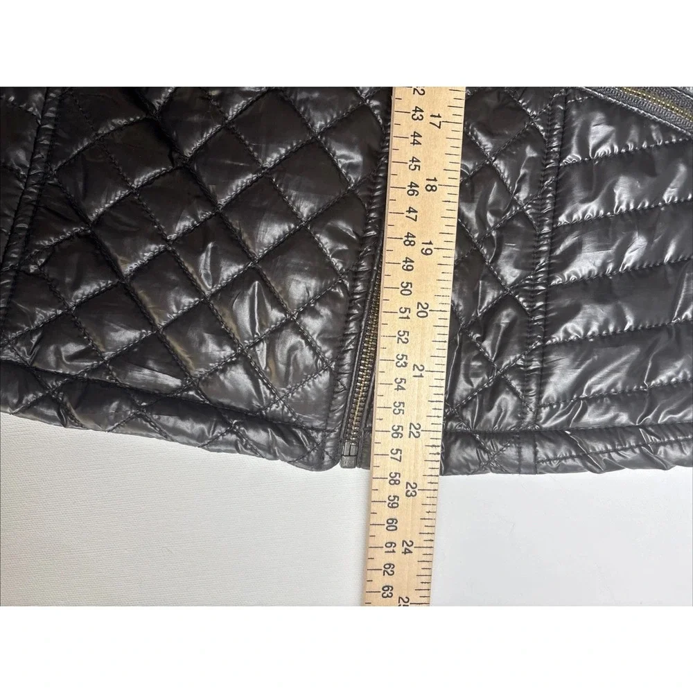 Talbots Women's Size M Quilted Puffer Vest Black Pockets Zipper Whimsigoth‎ - Picture 6 of 8